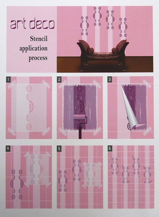 Berger Paints Silk Designzz Art Deco Stencil 7.87 x 7.87 inches (Multi, Pack of 2) - Image 4
